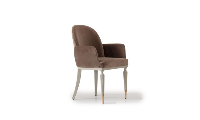 Dining room chair Kitchen chair Chair with Armrests Brown Upholstery Modern