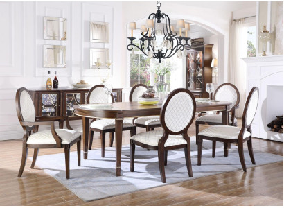 Set Dining room table Dining table 4х Stüehle 2x Chairs -with -Armrests Dining set