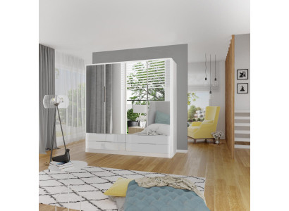 Multi-purpose shelves Wardrobe Shelf Mirror Coat rack Storage Wardrobe