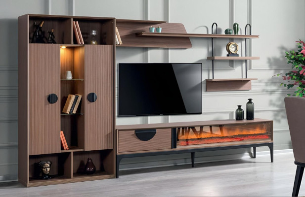Wall unit Living room Furniture TV Lowboard Modern Bookshelf Design Furnishings