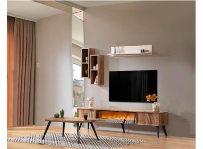 Stylish Living room Furniture Modern TV cabinet Lowboard Wood Coffee table Shelves