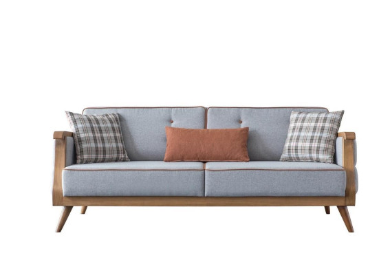 Blue's Fabric Sofa Living room Three Seater Upholstery Furniture Wooden Frame Couch