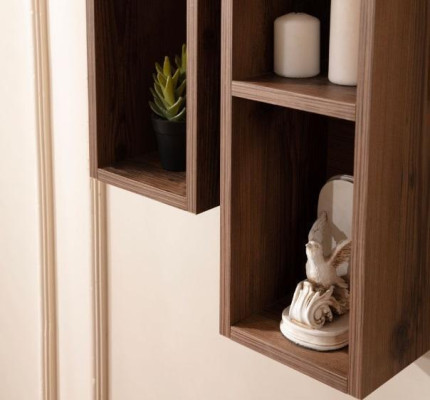 Living room wall furniture designer TV cabinet - lowboard TV shelf hanging shelves 3-piece set
