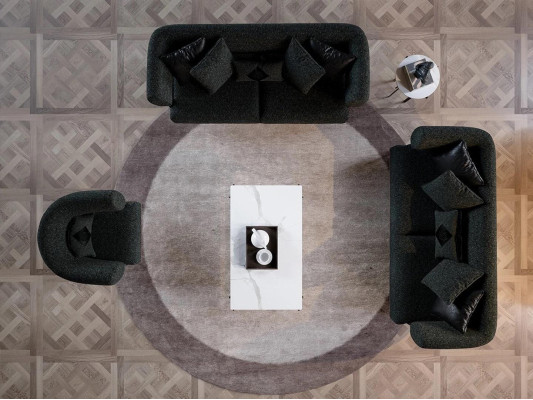 Black Set Sofa set 2x Sofa Two-seater Upholstered furniture Luxury Armchair new