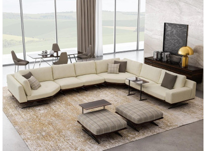 Luxury Koplett Corner sofa L-shape Sofas Luxury 2x Side table 2x Stool Suite new