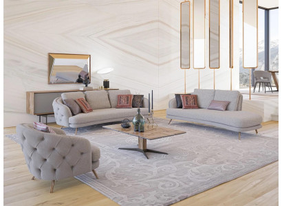 Upholstery Living room 4-piece suite Chesterfield three-seater sofas luxury armchair