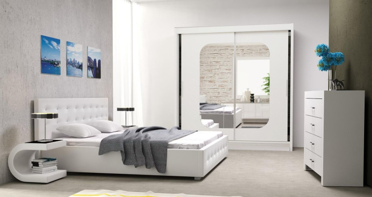 Bed Upholstery Design Luxury Double Beds White 160x200cm Sleep Room Leather Hotel