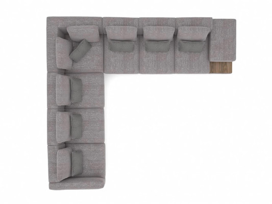 Luxury Set Living room Textile Upholstered Sofa L-shape Wood Coffee table with Side table