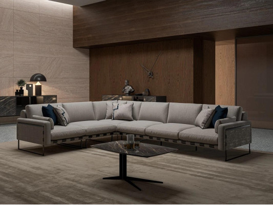 Complete Corner sofa L-shape Living room Coffee table Set 2pcs Modern Furnishings