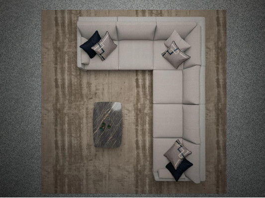 Complete Corner sofa L-shape Living room Coffee table Set 2pcs Modern Furnishings