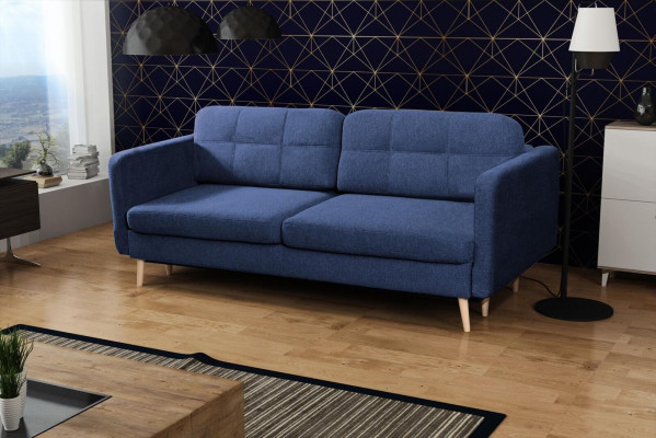 Sofa bed Luxury Designer Sofa 3 Seater Furniture Upholstery Textile Blue e Couchen Corner