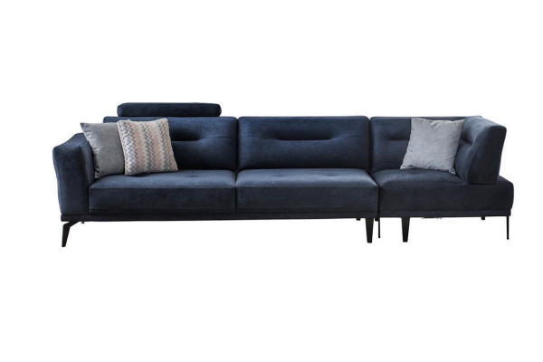 Modern 4-Seater Solid Luxury Sofa Blue Living room Fabric Sofa Design Modern