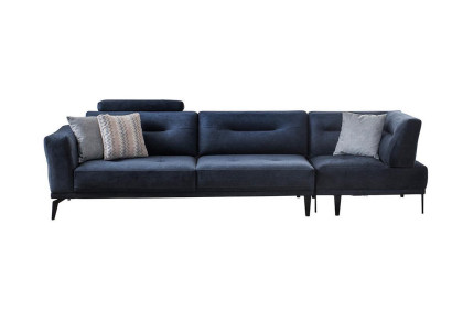Modern 4-Seater Solid Luxury Sofa Blue Living room Fabric Sofa Design Modern