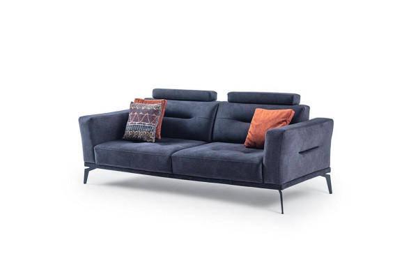 3-Seater Gray Modern Design Luxury Fabric Sofa Living room Three Seater Sofa