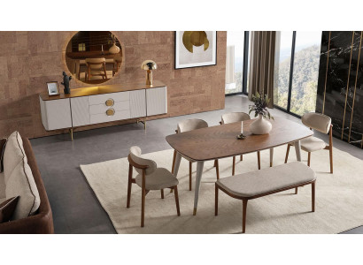 Perfect dining room set from dining table 4x chairs mirror stool 8 pieces.