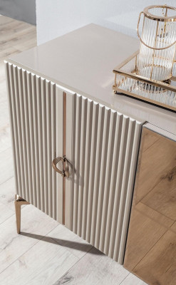 Modern Dining room Set Consists of Stylish Sideboard and Mirror 2-piece