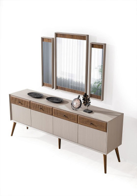 Novelty in Dining room Modern Set Consists of Sideboard and 3x Mirror