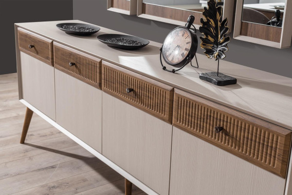 Novelty in Dining room Modern Set Consists of Sideboard and 3x Mirror