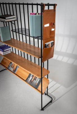 Stylish Shelf for Books Brown Color Modern Furniture for Living room