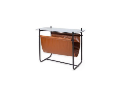 Stylish Side table with Glass Top Brown Color Furniture for Living room