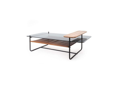 Stylish Coffee table with Glass Top Brown Color Modern Furniture for Living room