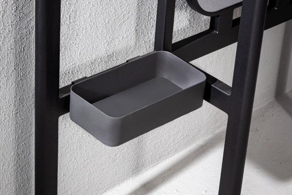 Luxurious hallway mirror with hooks black color perfect modern novelty