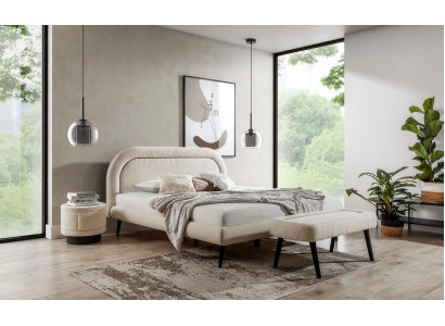 Bedroom Set White Bed Elegant 2x Bedside tables Luxury Wood Modern 3-piece.