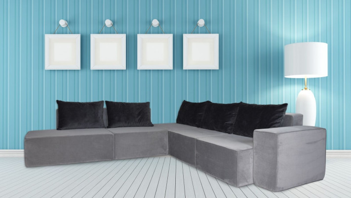 Designer Sofa Corner sofa Fabric sofa System Sofa Textile Velvet Corner sofa Couch SL Sofa 2