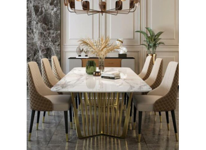 Luxury Tables Dining room Table Metal Dining room table Modern Furniture Gold stainless steel