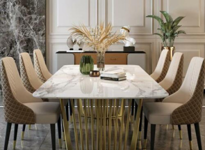 Luxury Tables Dining room Table Metal Dining room table Modern Furniture Gold stainless steel