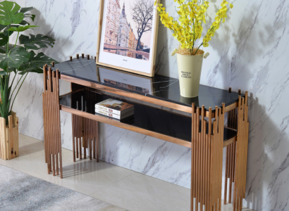 Designer Console table Wood Table Console Console tables Gold-Black