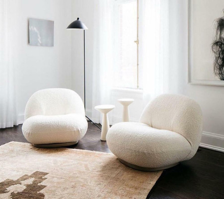 Armchair Fabric Relax Seat Design Couch Lounge Textile Seater White Furniture Single Seater