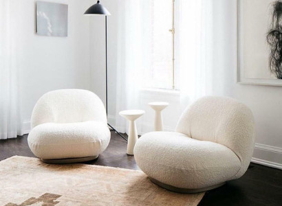 Armchair Fabric Relax Seat Design Couch Lounge Textile Seater White Furniture Single Seater