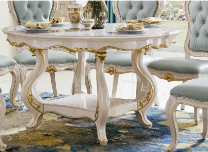 Round Dining table Round Living room table Table Design Solid wood Dining room 135cm