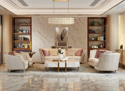 Living room Design Suite Luxury Seat Upholstery Solid wood