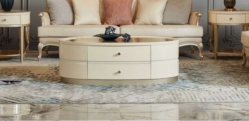 Suite 3 2 1 Seater Coffee table 2x Side tables Living landscape Sofa Couch 6 pieces