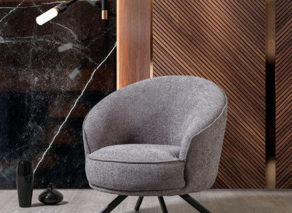 Armchair Luxury Single Seater Couch Textile Sofa Upholstery Furniture Gray Couches Fabric Textile