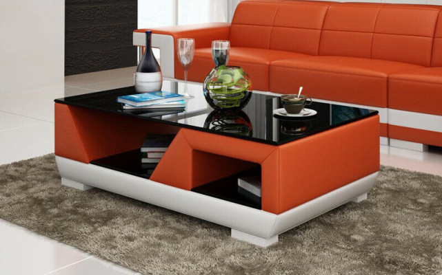 Classic r Luxury Designer Coffee table Sofa Living room Decor Table Leather