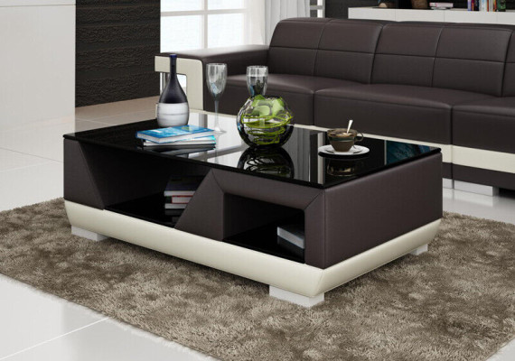 Classic r Luxury Designer Coffee table Sofa Living room Decor Table Leather