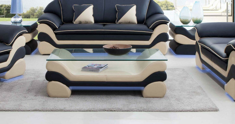 Classic r Luxury Designer Coffee table Sofa Living room Table Leather