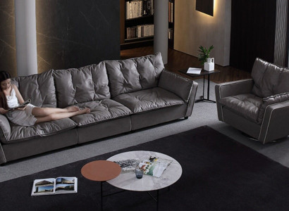 Sofa set 5+1 Seat Sofas Couch Upholstery Italian Furniture Leather