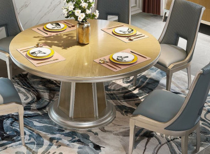 Dining room Suite Set Round Table 6x armchairs Chair Tables 7 pieces. Solid wood
