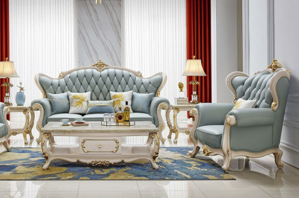 Chesterfield Classic Sofa set 3 2 1 Seater Sofa Upholstery Leather Solid wood