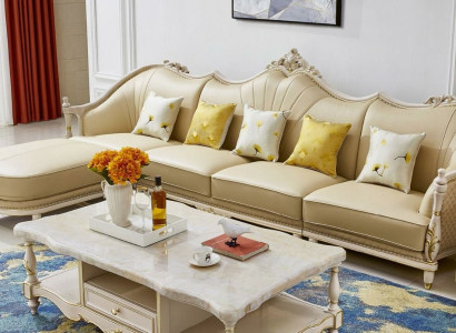 Corner sofa Sofa Couch Upholstery Living landscape Sofas Suite L-shape Solid wood