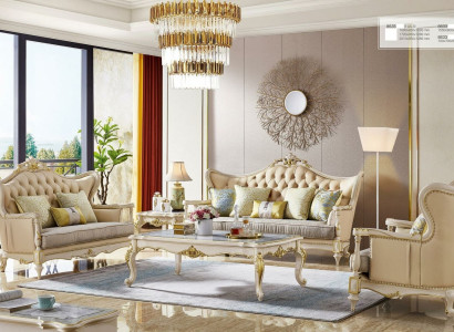 Sofa set 3+2+1 Seater Set Design Sofa Upholstery Couches Couch 3 pcs. Solid wood