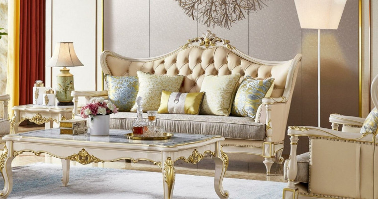 Sofa set 3+2+1 Seater Set Design Sofa Upholstery Couches Couch 3 pcs. Solid wood