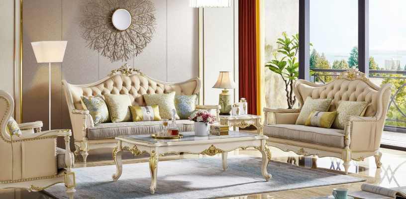 Sofa set 3+2+1 Seater Set Design Sofa Upholstery Couches Couch 3 pcs. Solid wood