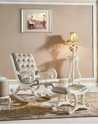 Chesterfield swing chair Stool Baroque rocking chair Schwing Chair Relax Leather