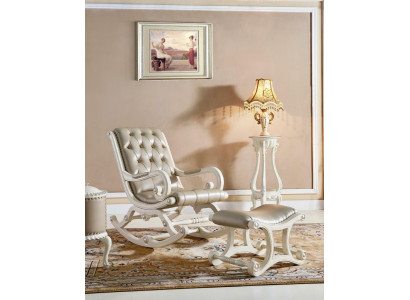 Chesterfield swing chair Stool Baroque rocking chair Schwing Chair Relax Leather