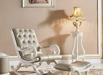 Chesterfield swing chair Stool Baroque rocking chair Schwing Chair Relax Leather